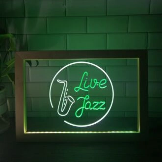 Live Jazz Music Dual LED Neon Sign for Music Lovers