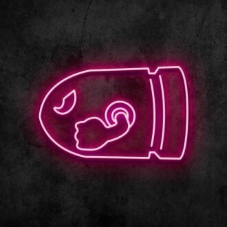 Bullet-Bill-Neonschild für Videospiel-Fans