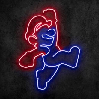 Mario-Sprung-Neonschild für Videospiel-Fans