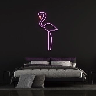 Flamingo V2 Neon-Schild für tropische und spaßige Räume.