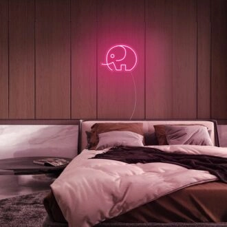 Mini Elephant Neon Sign for Cute and Whimsical Spaces