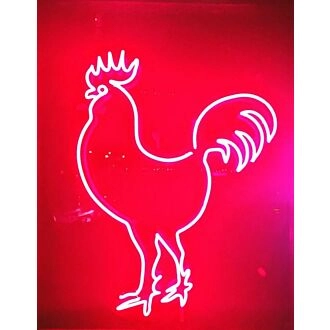Hahn Hahn Huhn Neon Schild für Bauernhof- und Rustikale Dekoration.