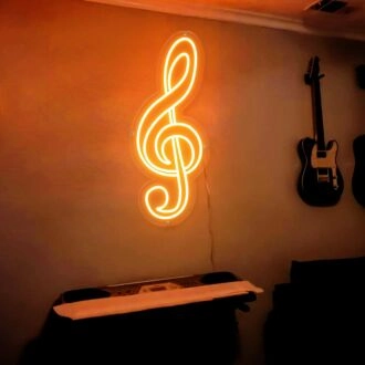 Treble Clef Note Neon Sign for Music Lovers