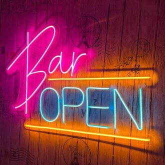 Bar Open Neon Sign for Bars and Social Spaces