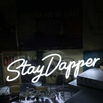 Stay Dapper White Neon Sign for Inspirational and Stylish Spaces
