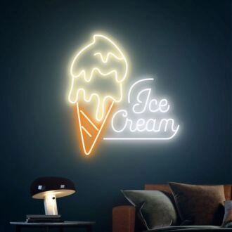 Ice Cream Neon Sign Wall Party Decor for Sweet and Fun Spaces