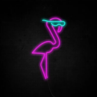 Flamingo-Neonschild für tropische und lustige Dekoration.