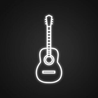 Guitar Neon Sign for Music Lovers and Studios
