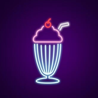 Milkshake-Neonschild für lustige und erfrischende Räume.