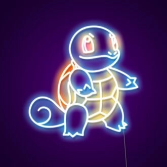 Squirtle Neonzeichen für Anime-Fans und spaßige Räume.