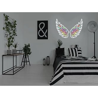 Angel Wings Neon Sign for Spiritual and Peaceful Ambiances