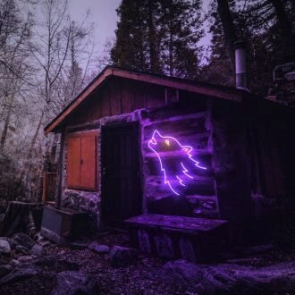 Wolfkopf Tier Neonschild für mutige und wilde Räume