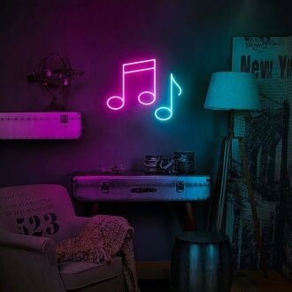 Musiknoten Neonzeichen für Musikliebhaber