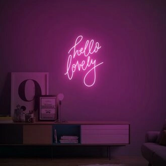 Hello Lovely Neon Sign for Welcoming and Positive Spaces