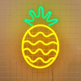Ananas-Neonschild bringt tropisches Flair in die Küche.