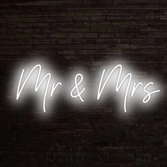 Mr And Mrs Neon Sign ideal for wedding celebrations