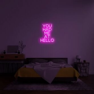 You Had Me At Hello Neon Sign adds a charming touch