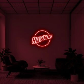 Hustle Logo Neon Sign for Motivational Spaces