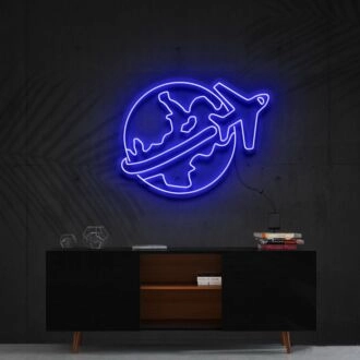 Travel Bug Neon Sign for Wanderlust Decor