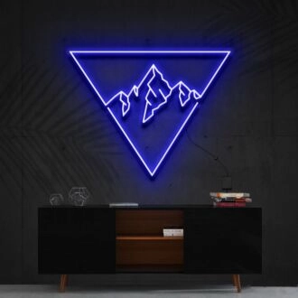 Everest-Dreieck Neonzeichen für Natur- und Abenteuerliebhaber.