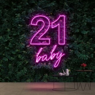 21 Baby Birthday Neon Sign for Birthday Celebrations
