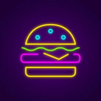 Cheeseburger-Neonschild für Restaurants und Diners