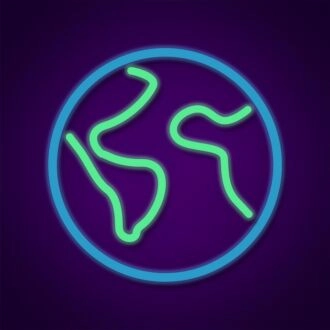 Planet Neonzeichen für weltraumthemed Deko