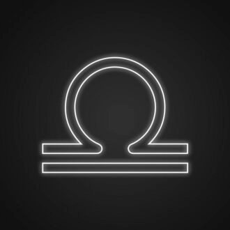 Waage-Neonschild für Horoskopliebhaber.