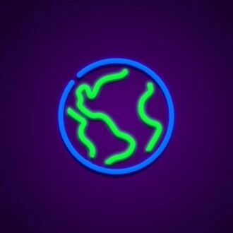 Erd-Neonzeichen für Natur- und Erdthemendekoration