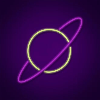 Planeten-Neonschild für Weltraumdekoration
