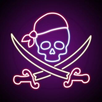 Pirate Neon Sign for Nautical Themes