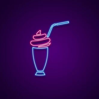 Milchshake-Bar-Neonschild, perfekt für Cafés und Diners.
