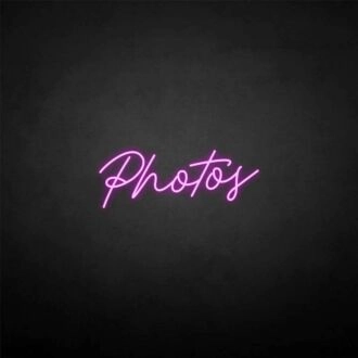 'Photos' neon sign