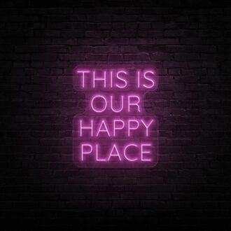 This Is Our Happy Place Neon Sign Create a warm and inviting atmosphere