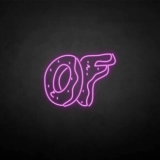 'OF' neon sign