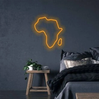 Beleuchten Sie Ihren Raum: Afrika-Kontinent LED-Neonschild für Zuhause, Büro, Bars, Hochzeiten und Feiern.