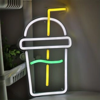 Beleben Sie Ihre Bar, Ihr Café oder Ihre Wohnungseinrichtung mit dem Getränkebecher LED-Neon-Wandleuchte - Perfekt für Partys und Hochzeiten!