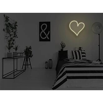 Brighten Your Wedding, Bar, and Home Ambiance with the Classic Heart LED Neon Sign.