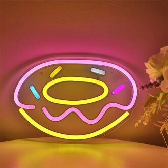 Beleben Sie Ihre Bar, Ihr Café oder Ihre Küche mit dem süßen Donuts LED Wand Neon Schild - Ein bezaubernder Hauch von Laune.