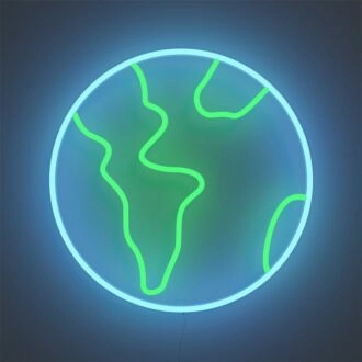 Verbessern Sie Ihren Raum: Hellen Sie Ihr Zuhause, Büro oder Ihre Partylocation mit dem Earth LED Neon Schild auf.