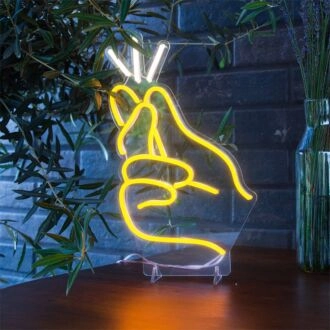 Beleuchten Sie Ihren Raum: Fingerschnippendes Mini-LED-Neonschild, perfekt für Bars, Hochzeiten und Bürodekoration.