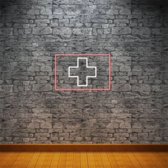 Verschönern Sie Ihren Raum: LED-Neonschild der Flagge der Schweiz für Heimdekoration, Büro, Bars und patriotische Feiern.