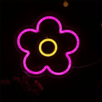Erhellen Sie Ihren Raum: Blumen-LED-Neonschild für schicke Wohnkultur, Büros, Schaufenster, Bars und unvergessliche Hochzeiten.
