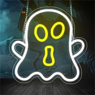 Verleihen Sie Ihren Halloween-Feiern und Ihrer Dekoration mit dem Halloween-Geist LED-Neonschild einen gruseligen Schimmer, perfekt für Partys, Zuhause und Spukattraktionen.