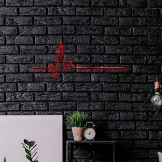 Brighten Your Nights: Heartbeat LED Neon Sign Perfect for Romantic Settings, Weddings, and Chic Bars