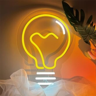 Brighten Your Space in Style: Lamp Bulb LED Neon Sign for Home Decor, Office Bliss, Storefront Chic, Bar Ambience & Unforgettable Weddings and Parties.