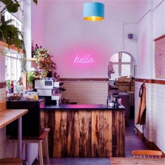 Brighten your spaces, from living room to parties: LED Hello For Home LED Neon Sign.