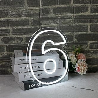 Celebrate in Style: LED Neon Birthday Number 6 LED Neon Sign Perfect for Birthdays, Anniversaries, and Special Home Events