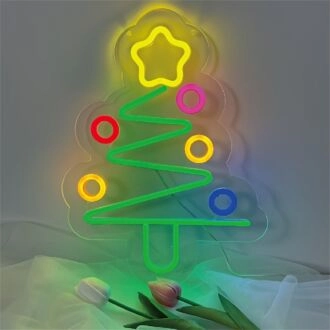 Erhellen Sie Ihre Festlichkeiten: Perfekt für Hochzeiten, Zuhause und Bürofeiern - LED-Schilder Wand-Weihnachtsbaum-Schild Partydekorationen Neon.