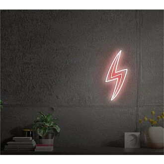 Brighten Your Bar or Office Space with the Vibrant Lightning Red And White LED Neon Sign.